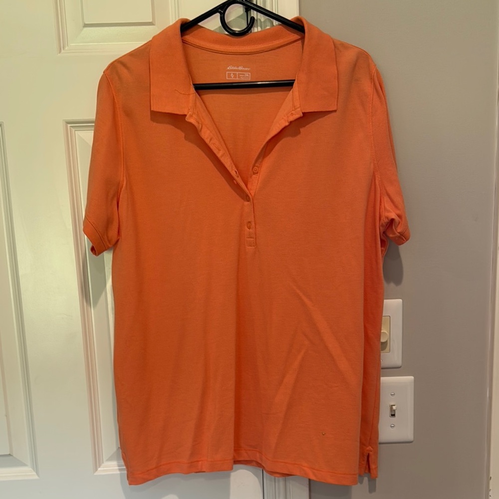 Eddie Bauer Orange Relaxed Button Down Shirt